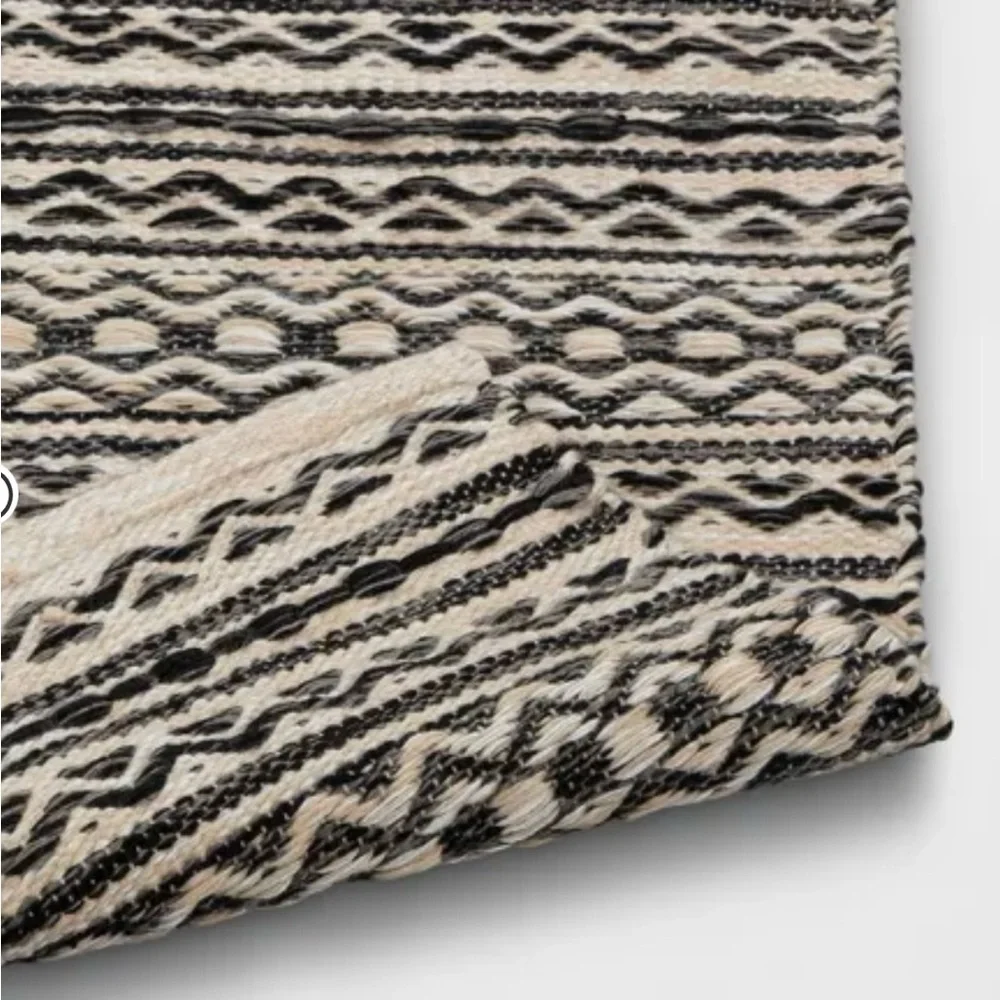 Black and White Patterned Area Rug